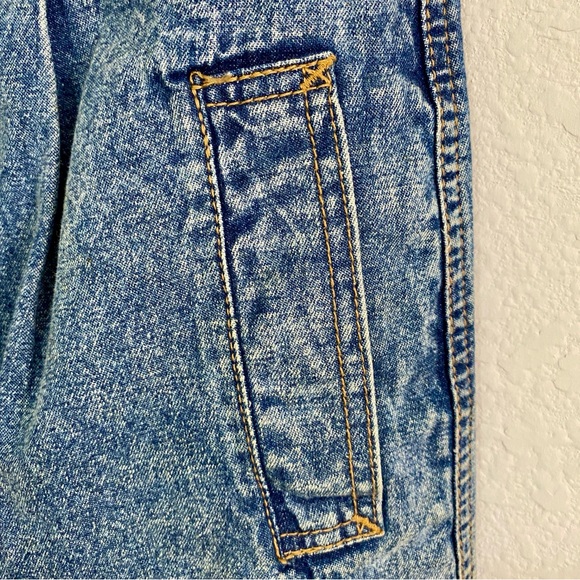 VTG 80s Bill Blass Acid Wash Denim Skirt High Waist Pleated Pencil Midi 29 Waist - Picture 5 of 7